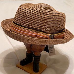 Epoch Straw Fedora Hat NEW
